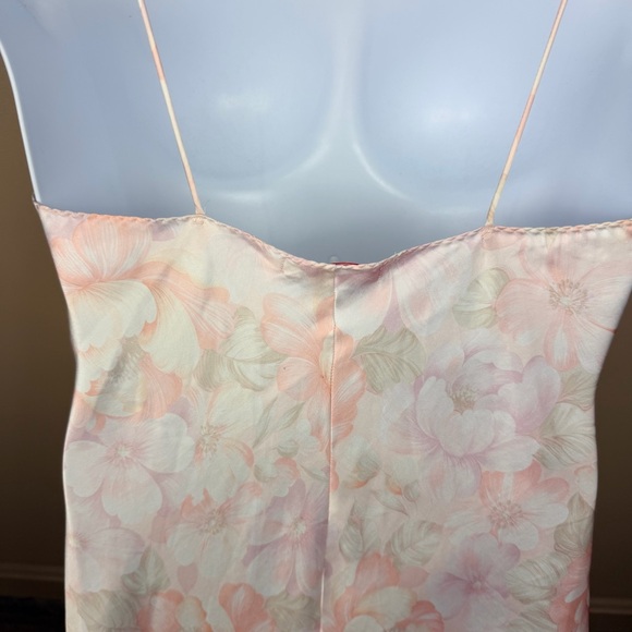 Vintage Halston III Pink Floral Slip Dress 1980s Made in USA ILGWU - Picture 6 of 11